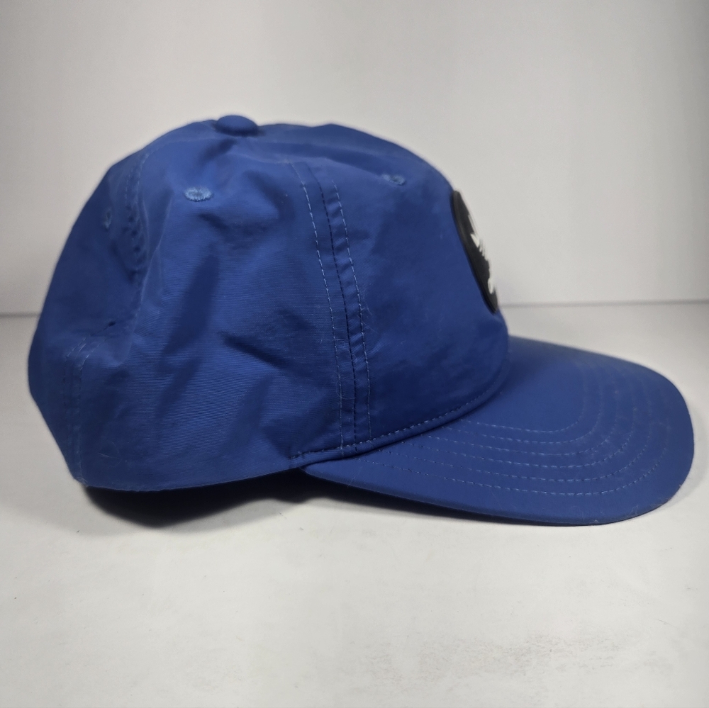 NWOT Adidas Royal Blue Trefoil Decon Hat Cap Strap Back One Size Flat Brim - Picture 2 of 5